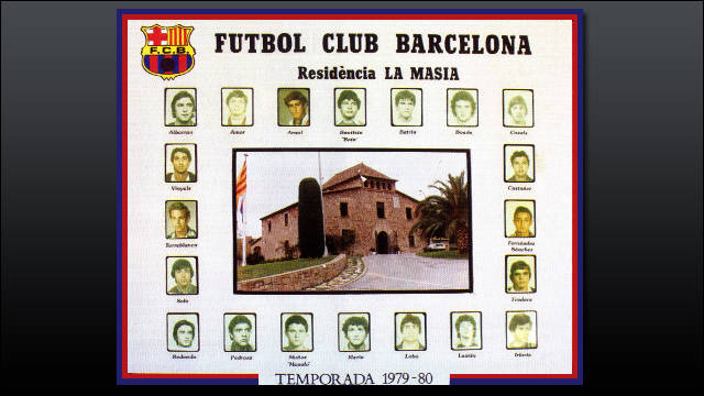 Фотография молодежных игроков Ла Масии в сезоне 79-80